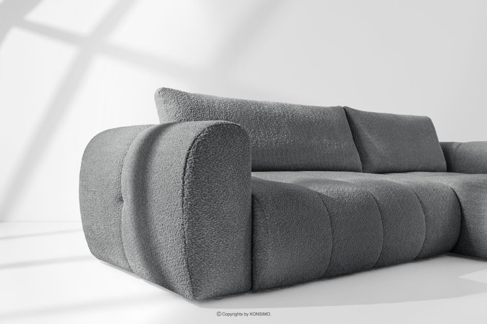 LIRA Rohová sedacia súprava v japandi štýle boucle tmavosivá vpravo tmavošedá - obrázok 13