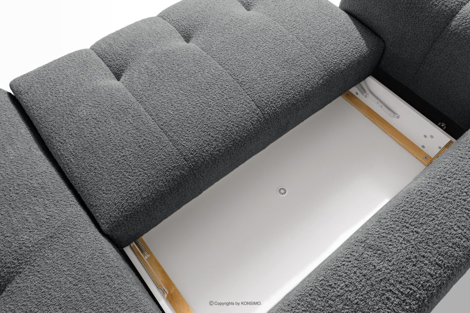 LIRA Rohová sedacia súprava v japandi štýle boucle tmavosivá vpravo tmavošedá - obrázok 15