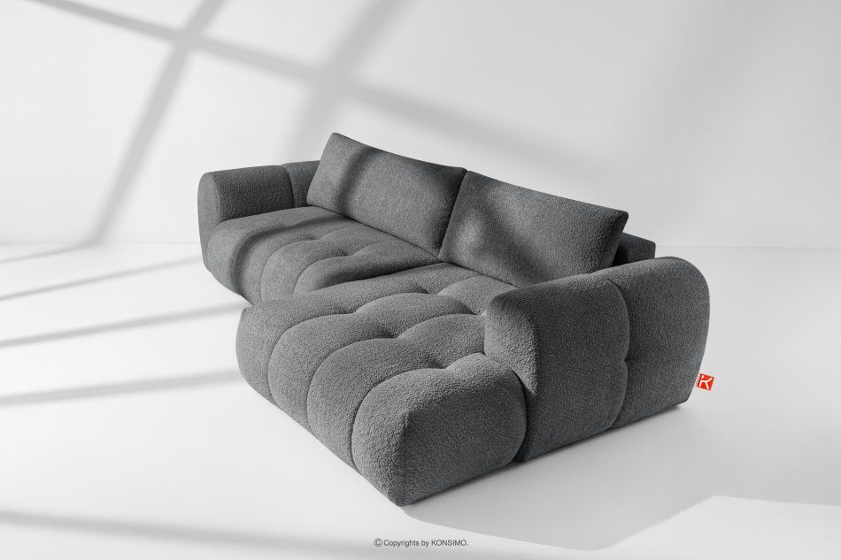 LIRA Rohová sedacia súprava v japandi štýle boucle tmavosivá vpravo tmavošedá - obrázok 18