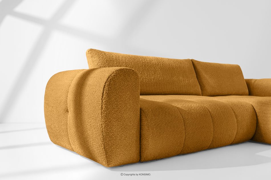 LIRA Rohová pohovka v japandi štýle v látke boucle medová vpravo medová - obrázok 13