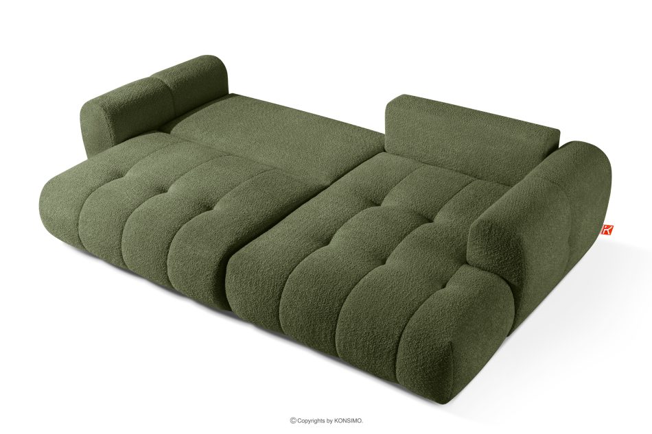 LIRA Rohová pohovka v japandi štýle boucle látka olivová vpravo olivová - obrázok 5