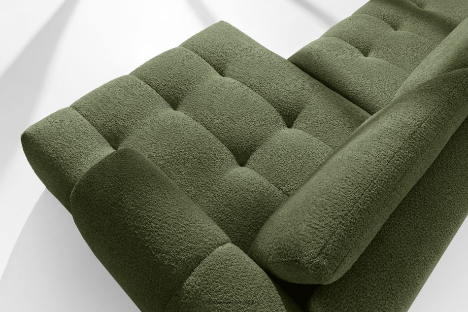 LIRA Rohová pohovka v japandi štýle boucle látka olivová vpravo olivová - obrázok 10