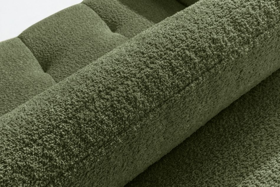 LIRA Rohová pohovka v japandi štýle boucle látka olivová vpravo olivová - obrázok 12