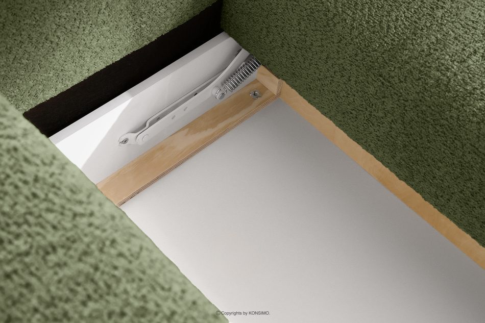 LIRA Rohová pohovka v japandi štýle boucle látka olivová vpravo olivová - obrázok 17