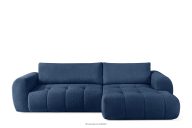 Rohová pohovka v japandi štýle boucle navy blue vpravo