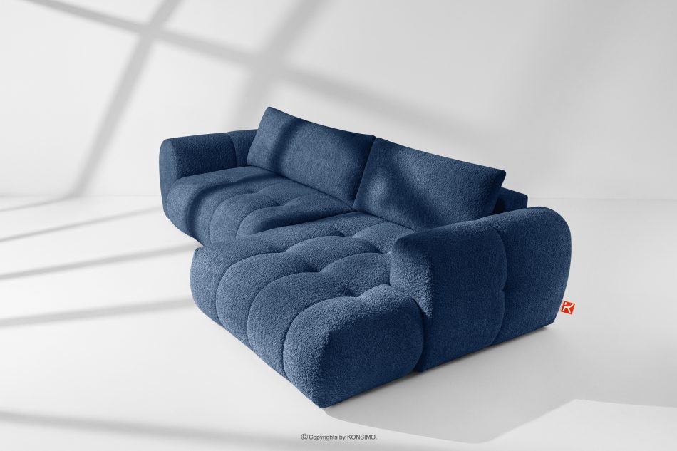 LIRA Rohová pohovka v japandi štýle boucle navy blue vpravo tmavomodrá - obrázok 18