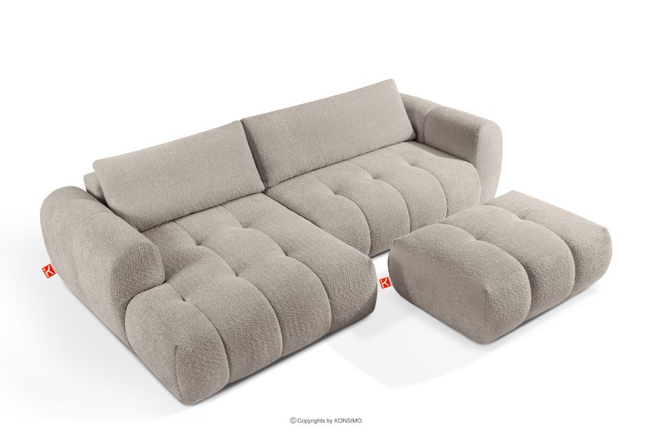 LIRA Rohová pohovka s látkou boucle sivá vľavo sivá - obrázok 6