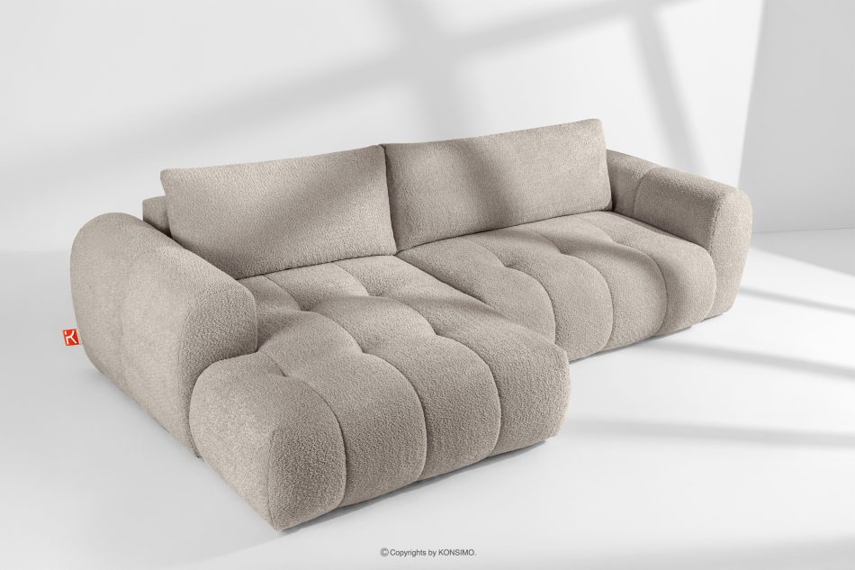 LIRA Rohová pohovka s látkou boucle sivá vľavo sivá - obrázok 1