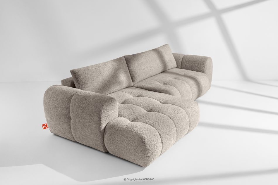 LIRA Rohová pohovka s látkou boucle sivá vľavo sivá - obrázok 18