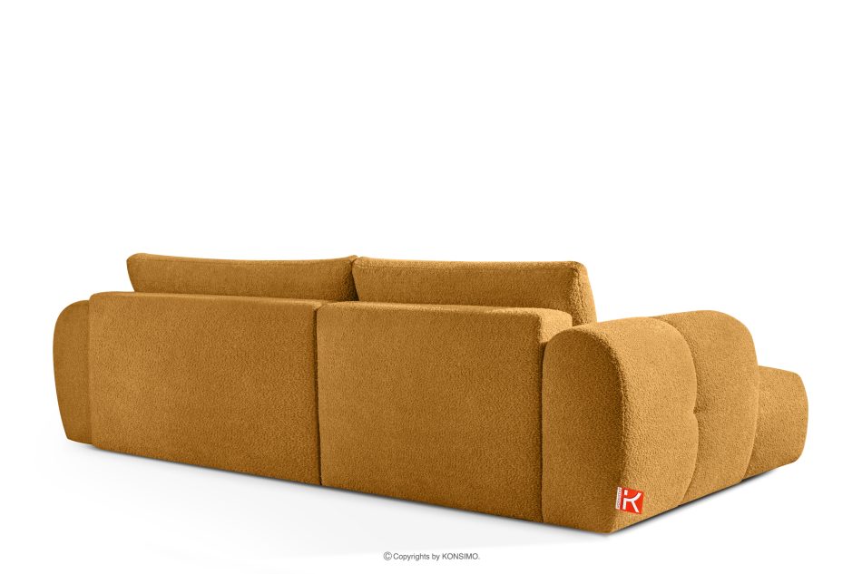 LIRA Rohová pohovka v japandi štýle s látkou boucle medová vľavo medová - obrázok 4