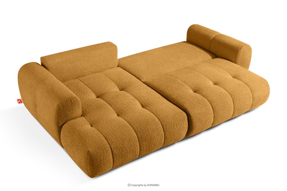 LIRA Rohová pohovka v japandi štýle s látkou boucle medová vľavo medová - obrázok 5