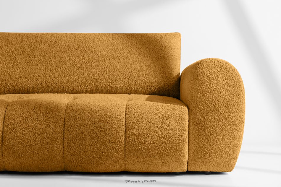 LIRA Rohová pohovka v japandi štýle s látkou boucle medová vľavo medová - obrázok 8