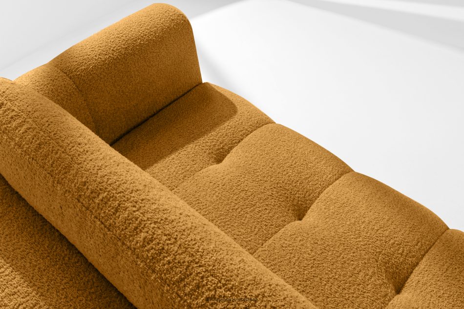 LIRA Rohová pohovka v japandi štýle s látkou boucle medová vľavo medová - obrázok 9