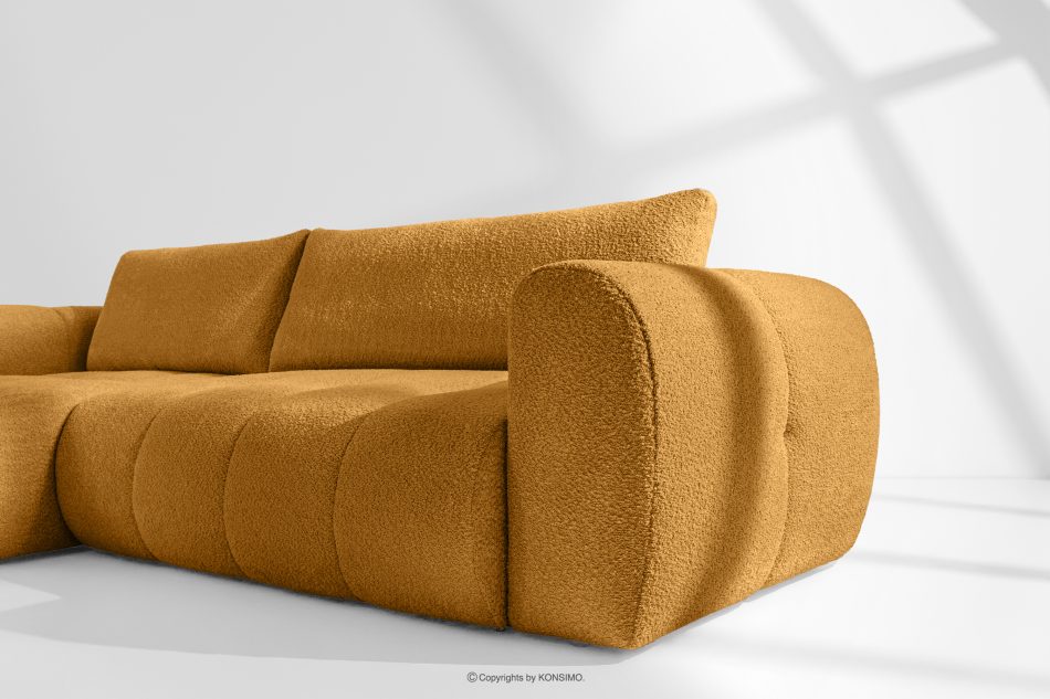 LIRA Rohová pohovka v japandi štýle s látkou boucle medová vľavo medová - obrázok 13