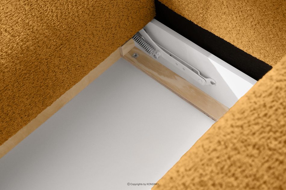 LIRA Rohová pohovka v japandi štýle s látkou boucle medová vľavo medová - obrázok 17