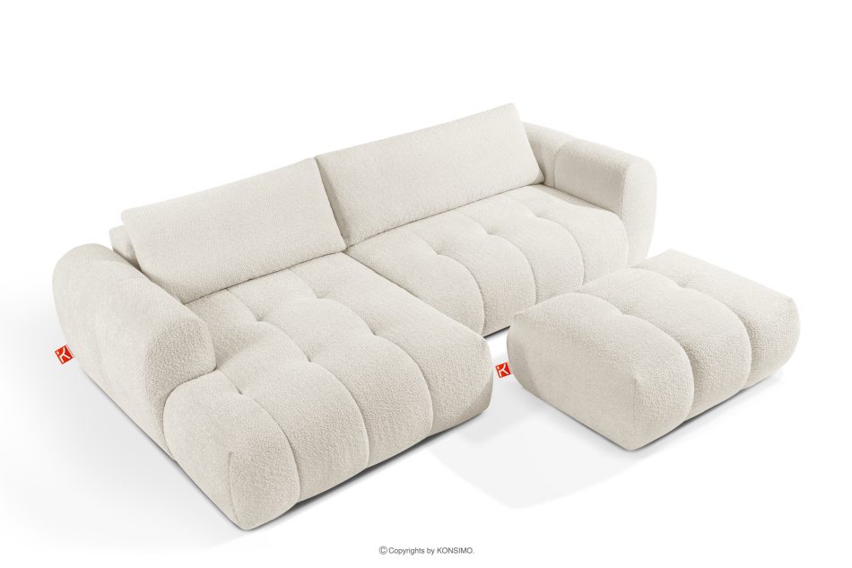 LIRA Rohová pohovka z látky boucle biela vľavo biela - obrázok 6