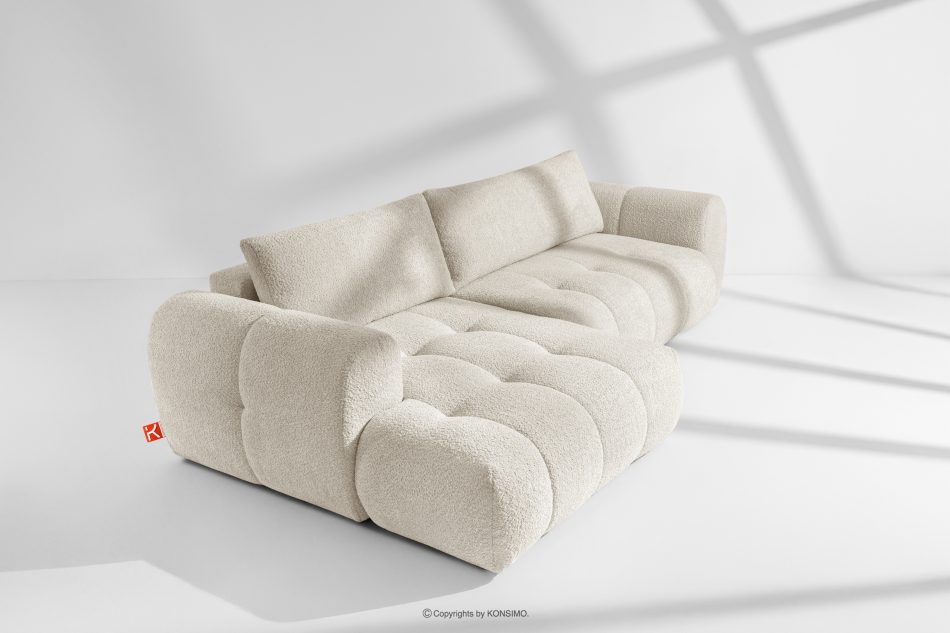 LIRA Rohová pohovka z látky boucle biela vľavo biela - obrázok 18