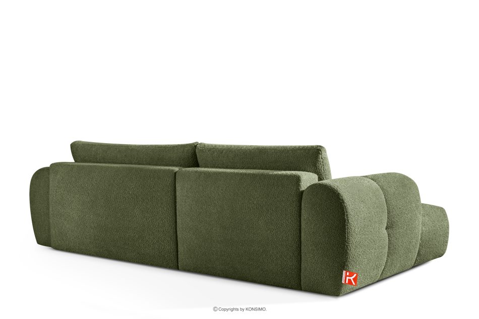 LIRA Rohová pohovka boucle v japandi štýle olivová vľavo olivová - obrázok 4
