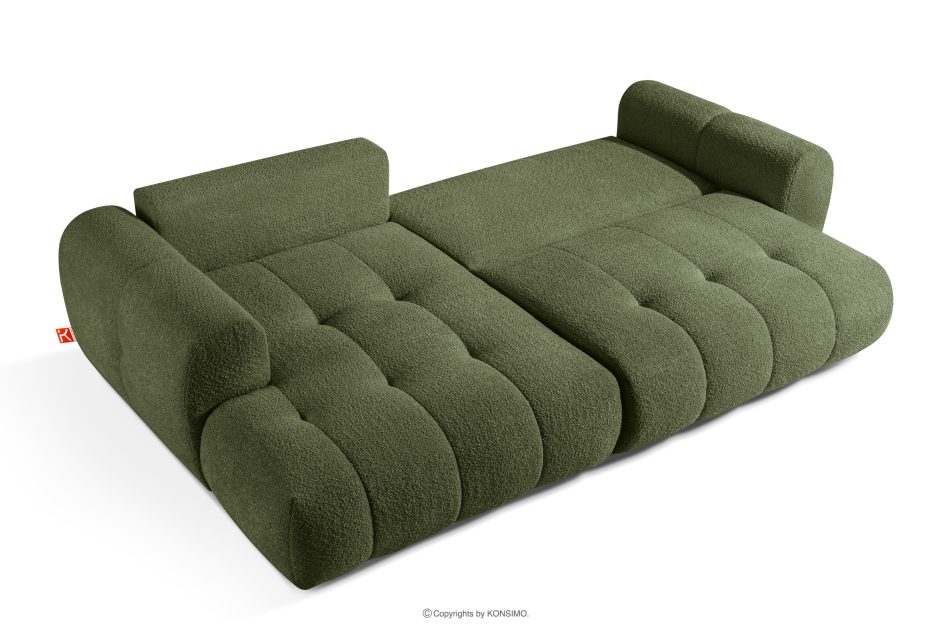 LIRA Rohová pohovka boucle v japandi štýle olivová vľavo olivová - obrázok 5