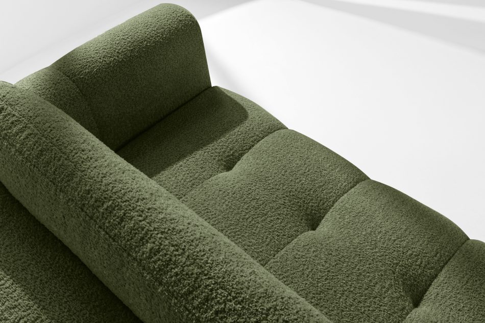 LIRA Rohová pohovka boucle v japandi štýle olivová vľavo olivová - obrázok 9