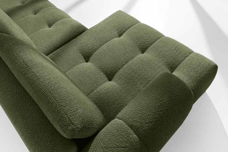LIRA Rohová pohovka boucle v japandi štýle olivová vľavo olivová - obrázok 10