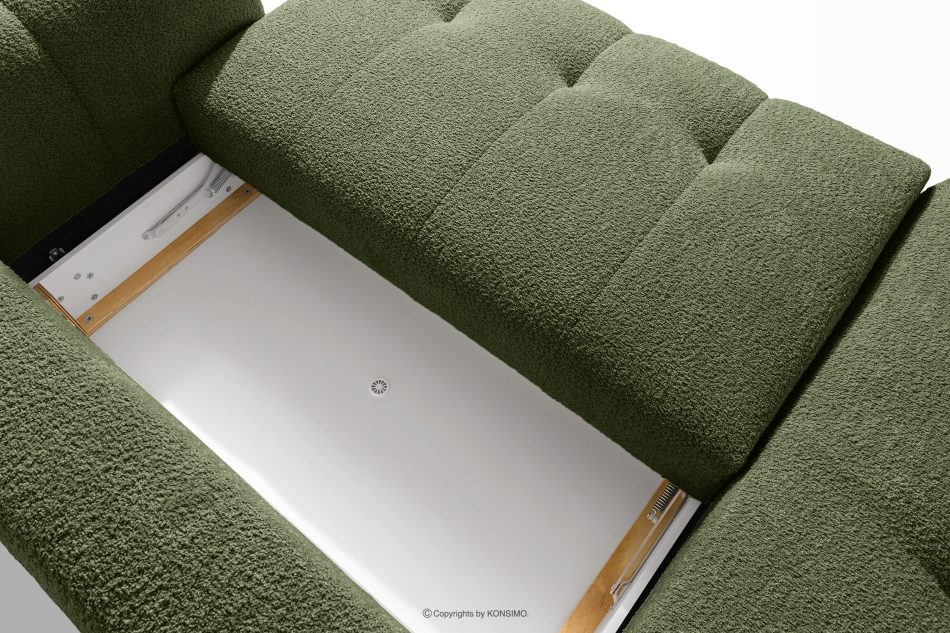 LIRA Rohová pohovka boucle v japandi štýle olivová vľavo olivová - obrázok 15