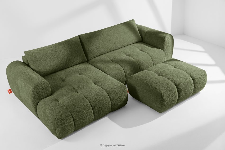 LIRA Rohová pohovka boucle v japandi štýle olivová vľavo olivová - obrázok 19