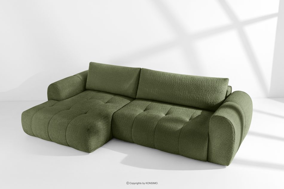 LIRA Rohová pohovka boucle v japandi štýle olivová vľavo olivová - obrázok 20
