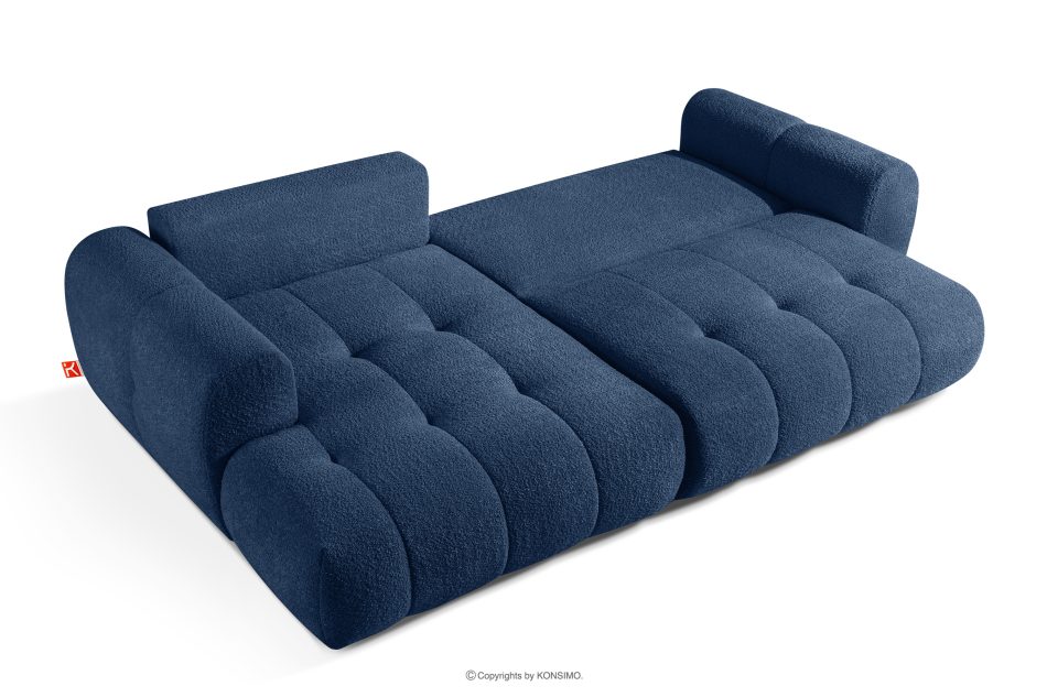 LIRA Rohová pohovka v japandi štýle boucle látka tmavomodrá vľavo tmavomodrá - obrázok 5