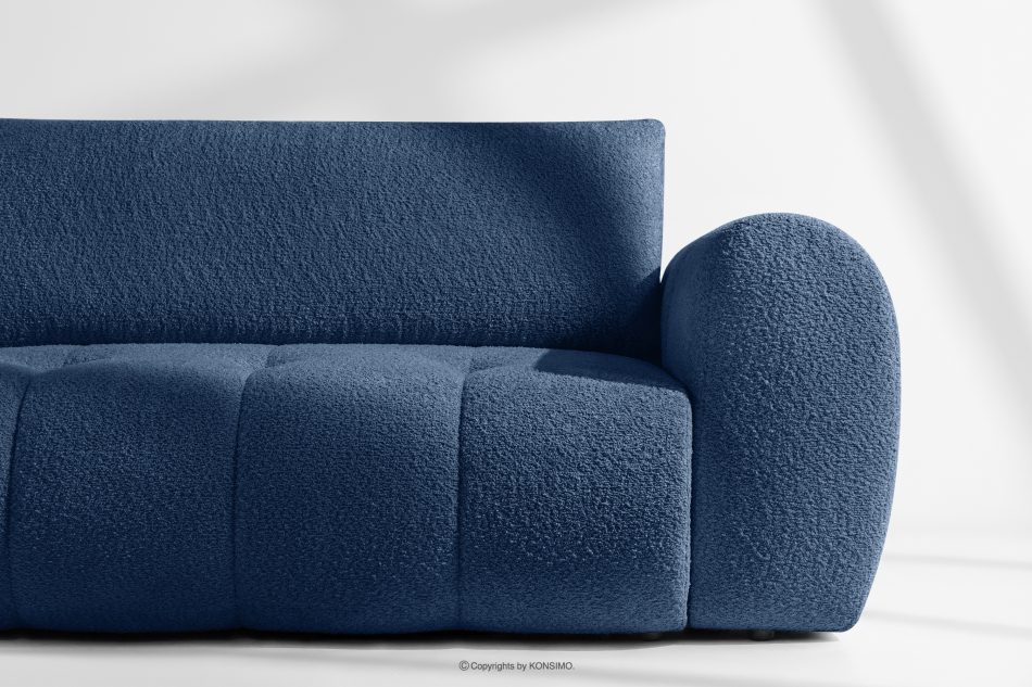 LIRA Rohová pohovka v japandi štýle boucle látka tmavomodrá vľavo tmavomodrá - obrázok 8