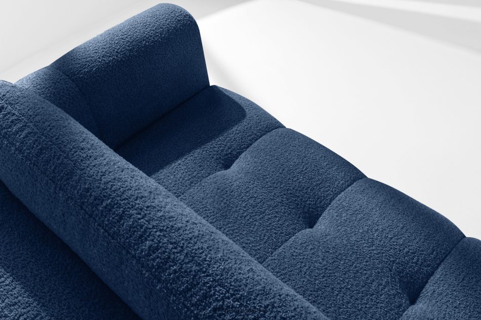LIRA Rohová pohovka v japandi štýle boucle látka tmavomodrá vľavo tmavomodrá - obrázok 9