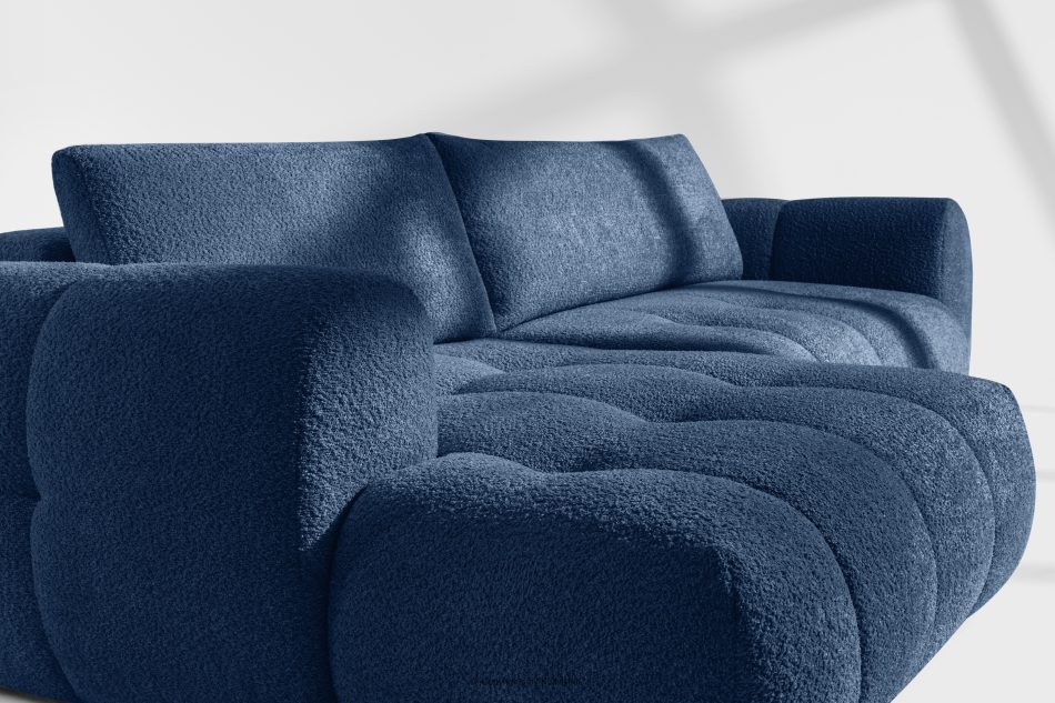 LIRA Rohová pohovka v japandi štýle boucle látka tmavomodrá vľavo tmavomodrá - obrázok 11