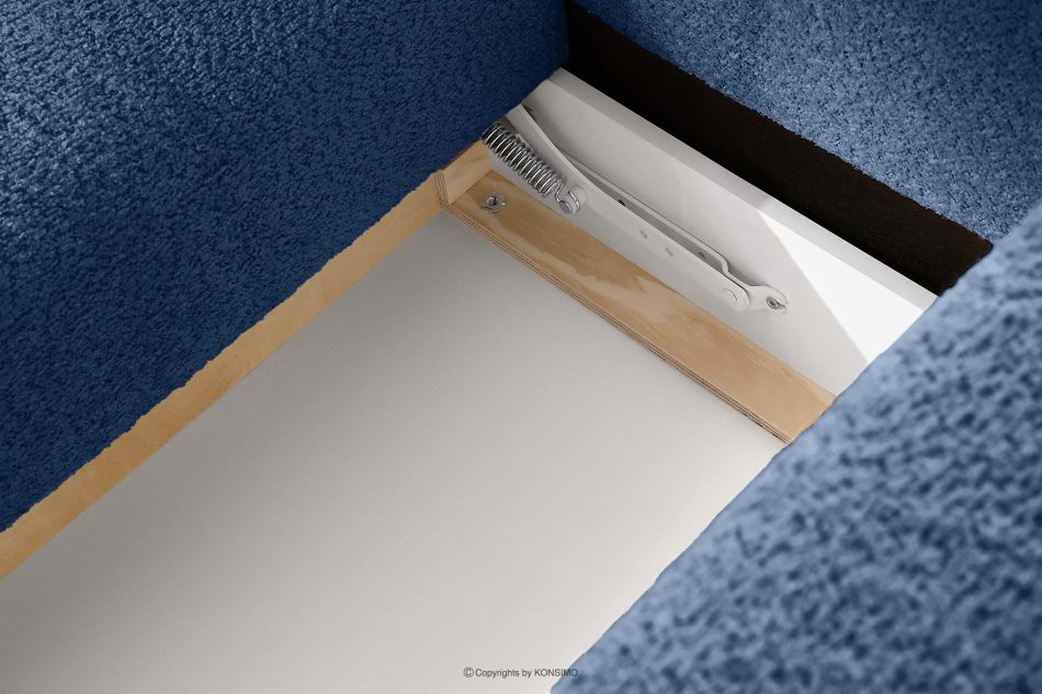 LIRA Rohová pohovka v japandi štýle boucle látka tmavomodrá vľavo tmavomodrá - obrázok 17