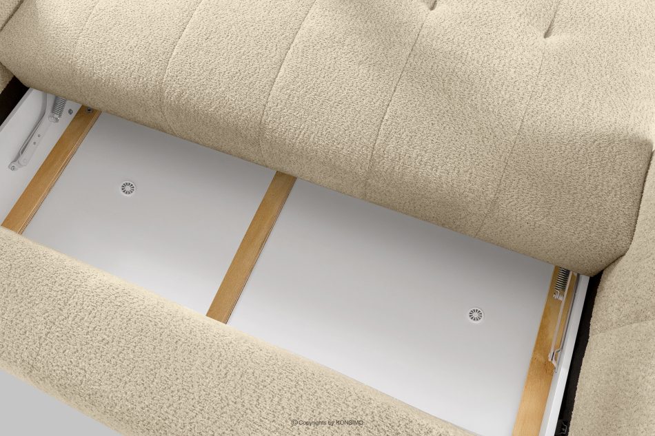 LIRA Pohovka a puf z bucle tkaniny svetlo béžovej farby svetlo béžová - obrázok 16