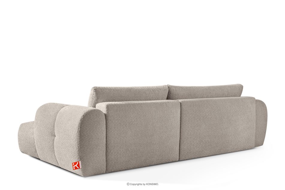 LIRA Pravá rohová pohovka a puf z látky boucle sivej farby sivá - obrázok 7