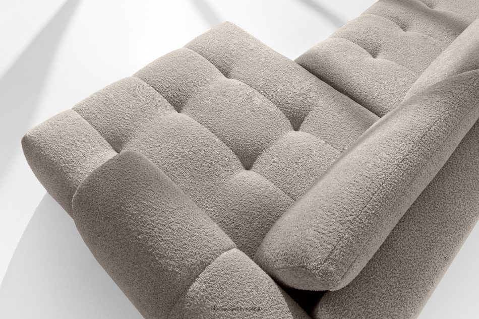 LIRA Pravá rohová pohovka a puf z látky boucle sivej farby sivá - obrázok 11