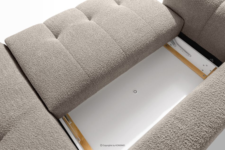 LIRA Pravá rohová pohovka a puf z látky boucle sivej farby sivá - obrázok 16