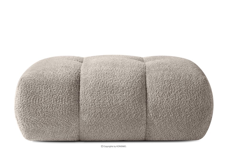 LIRA Pravá rohová pohovka a puf z látky boucle sivej farby sivá - obrázok 19