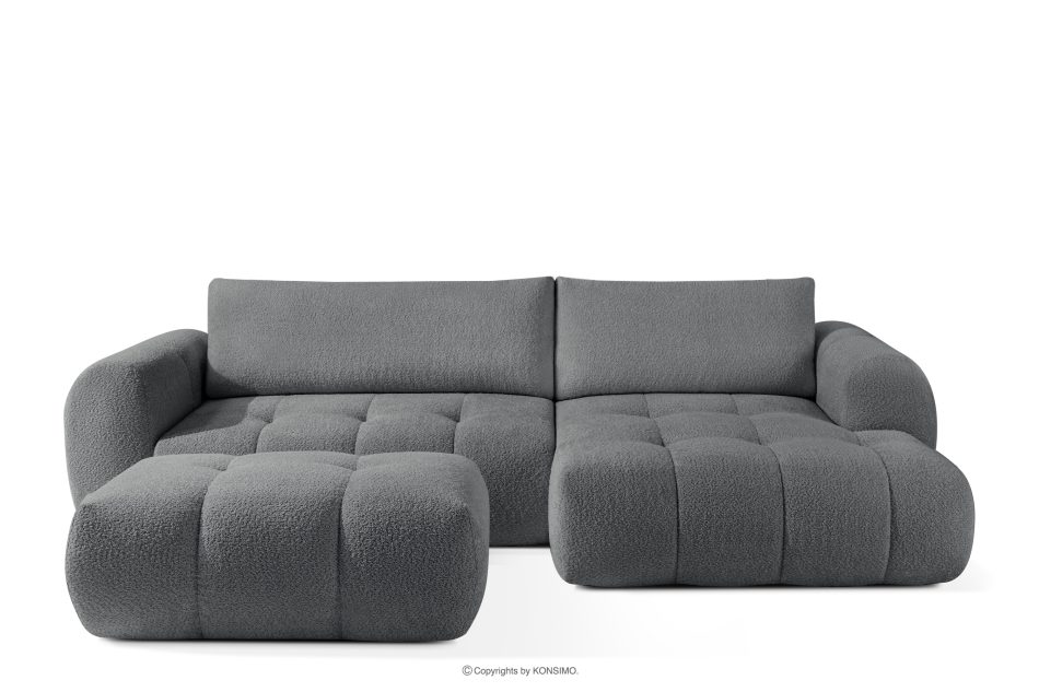 LIRA Pravá rohová pohovka a puf tmavosivý tmavošedá - obrázok 0