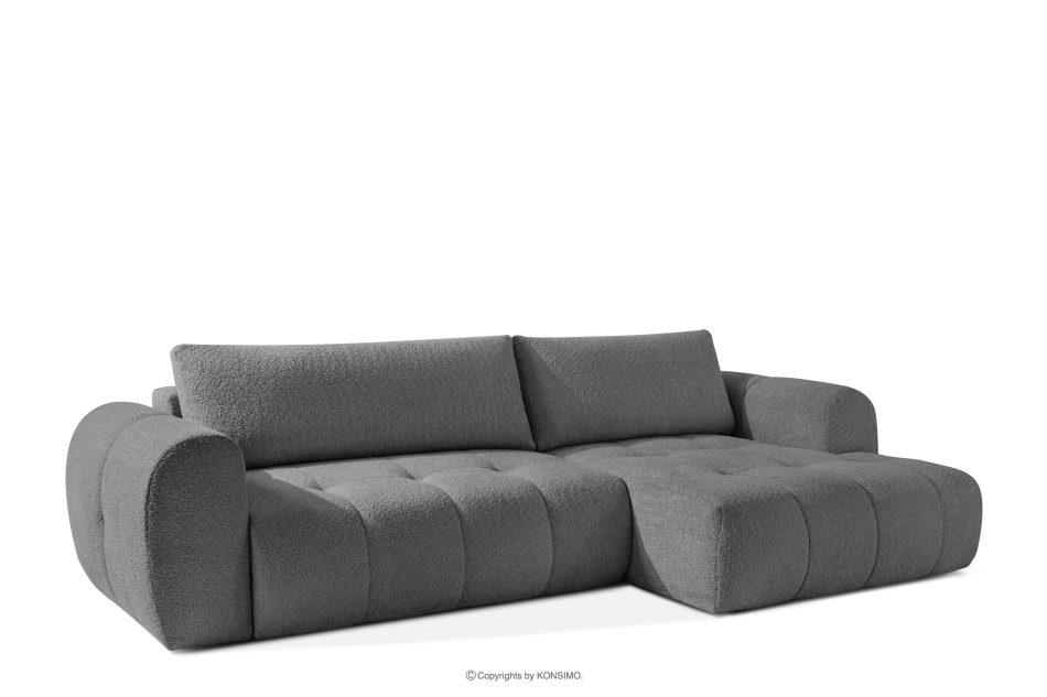 LIRA Pravá rohová pohovka a puf tmavosivý tmavošedá - obrázok 5