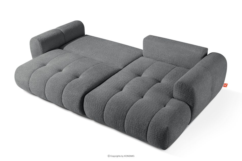 LIRA Pravá rohová pohovka a puf tmavosivý tmavošedá - obrázok 8