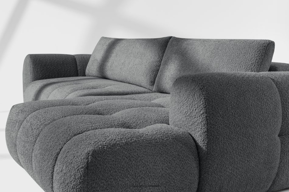 LIRA Pravá rohová pohovka a puf tmavosivý tmavošedá - obrázok 12