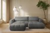 LIRA Pravá rohová pohovka a puf tmavosivý tmavošedá - obrázok 26