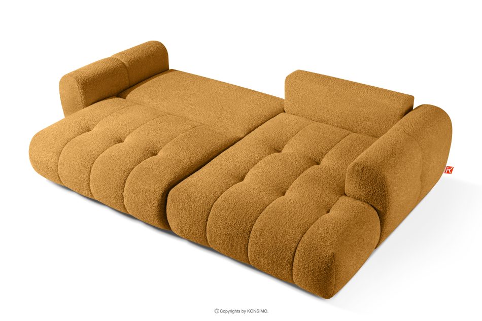 LIRA Pravá rohová pohovka a puf z látky boucle medový medová - obrázok 8