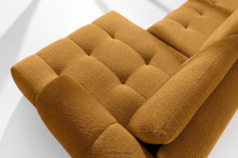LIRA Pravá rohová pohovka a puf z látky boucle medový medová - obrázok 11