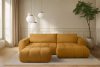 LIRA Pravá rohová pohovka a puf z látky boucle medový medová - obrázok 26