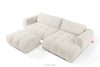LIRA Pravá rohová pohovka a puf z látky boucle bielej farby biela - obrázok 3