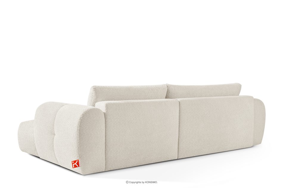 LIRA Pravá rohová pohovka a puf z látky boucle bielej farby biela - obrázok 7