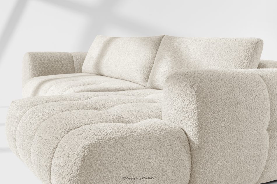 LIRA Pravá rohová pohovka a puf z látky boucle bielej farby biela - obrázok 12