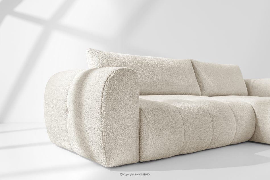 LIRA Pravá rohová pohovka a puf z látky boucle bielej farby biela - obrázok 14